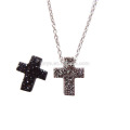 Fashion Bling Mini Colorufl Druzy Agate Croix Collier